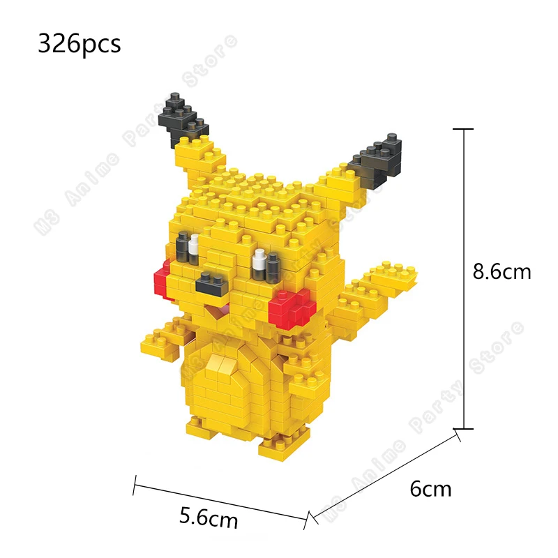 Pokemon Building Blocks Set Pikachu Bricks Block Assembling Micro Anime Gengar Charizard Model Building Toys Gift