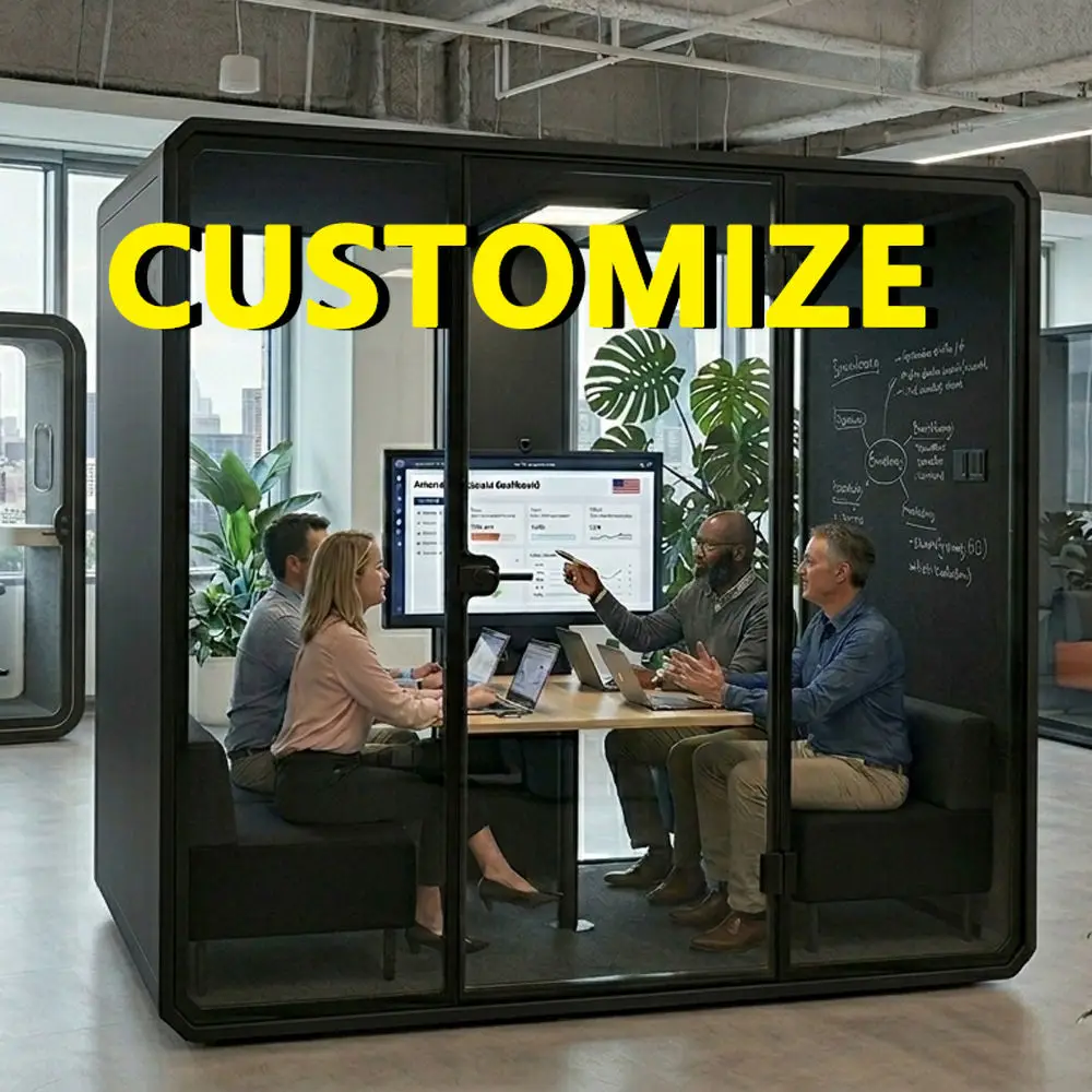 Custom Size Mobile Soundproof Work Pod Silent Cabin Phone Booth For SingleFocus Open Office Private Quiet Work Station Space Use