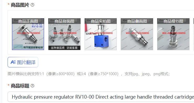 Hydraulic pressure regulator RV10-00 Direct acting large handle threaded cartridge relief valve YF10-00