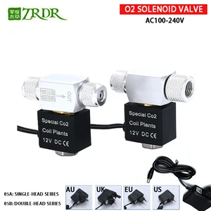 Zrdr akvaryum co2 solenoid, regülatör, 110v-220v, akvaryumda düşük sıcaklıkta co2, balık tankı solenoid valfı electric-eu-us-dc12v Silindirin valfinin ilk 10 satışı, co2, no. 6