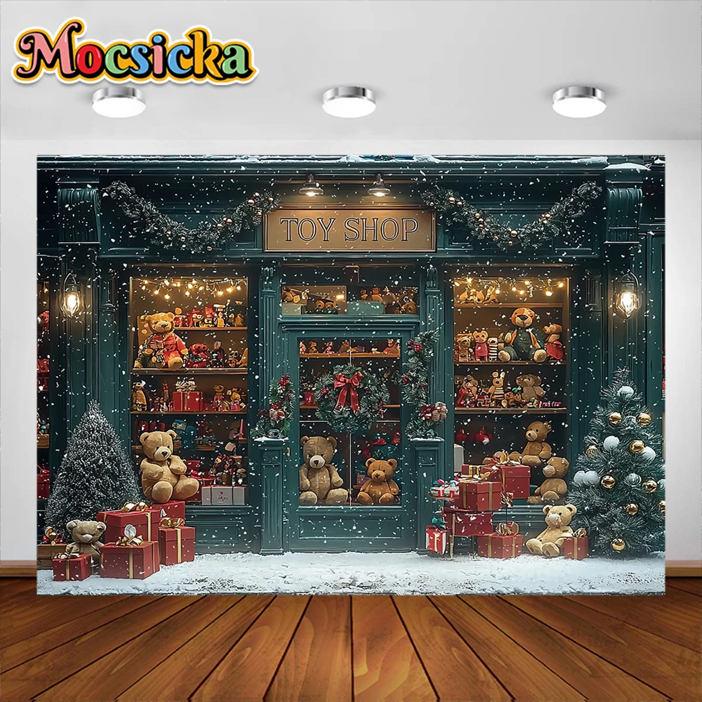 Christmas Toy Shop Photography Background Xmas Store Nutcracker Holiday Decor Boys Girls Photo Portrait Backdrops Studio Props