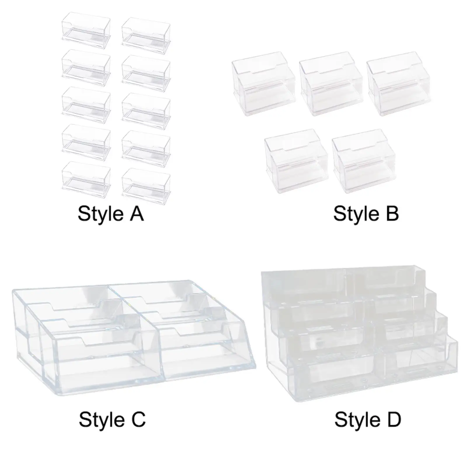 Name Cards Stand Desk Business Card Holder Display Exhibition Women Men Receptionist Desktop Clear Office Transparent Bracket