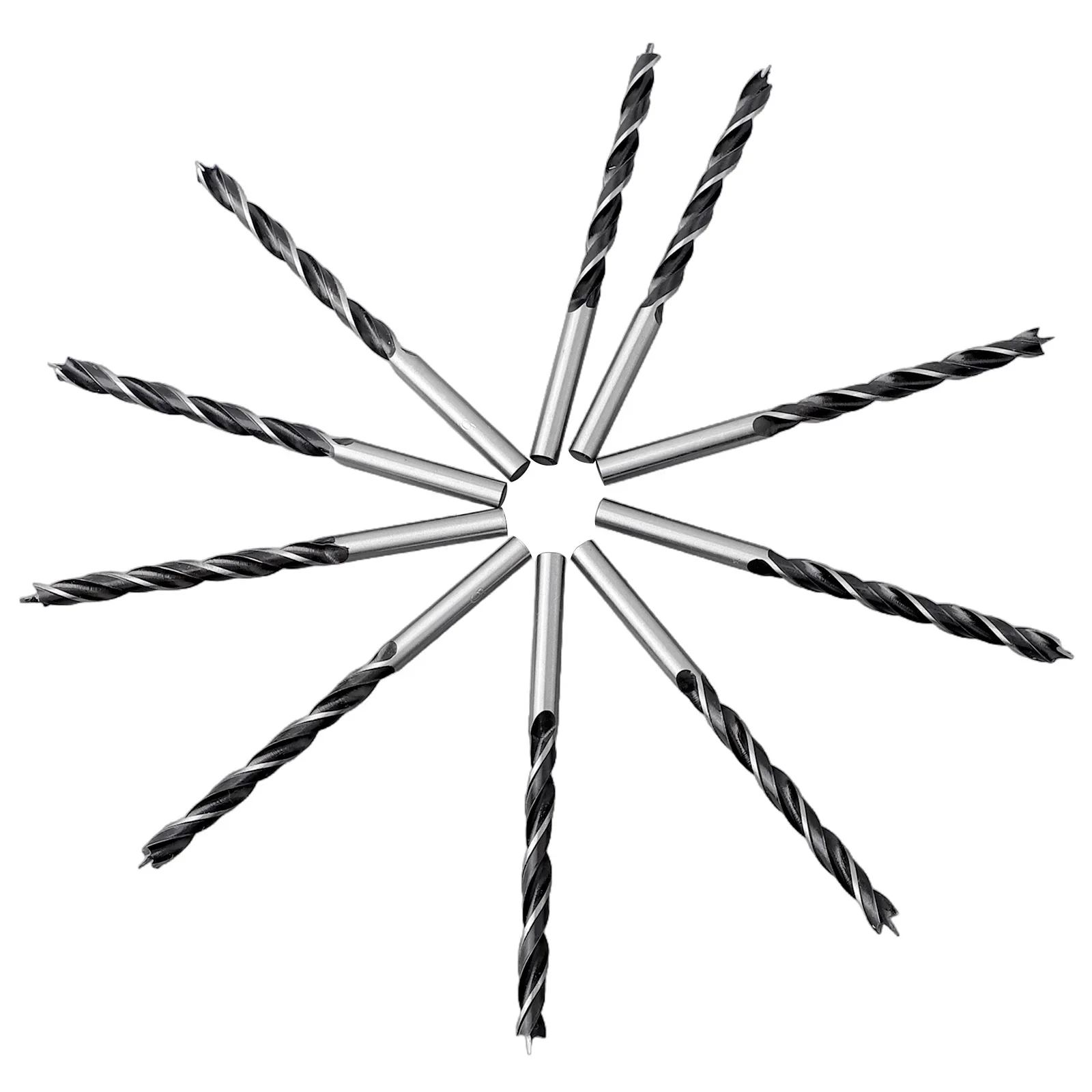 10 sztuk wiertła spiralne do obróbki drewna o średnicy 5mm wiertła do drewna z punktem środkowym narzędzie do wiercenia o wysokiej wytrzymałości do narzędzi do obróbki drewna