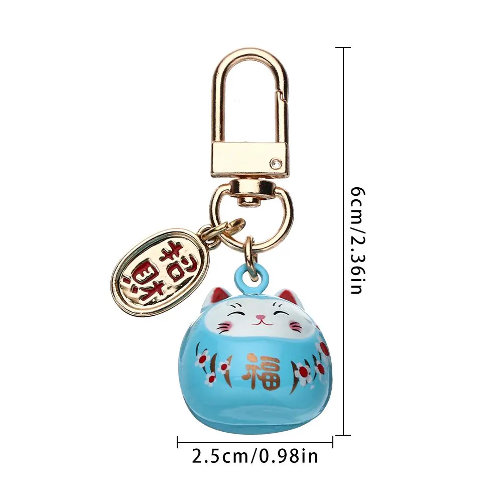 Japanese Cute Lucky Cat Keychains Cartoon Lucky Cat Key Chains Car Bag Charm Ornaments Pendant Keyring Couple Gift image 6