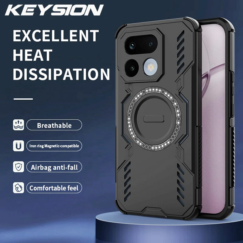 

KEYSION Hollow Heat Dissipation Case for Realme 16 Pro + 5G TPU+PC Magnetic Cooling Shockproof Phone Back Cover for Realme 16 5G