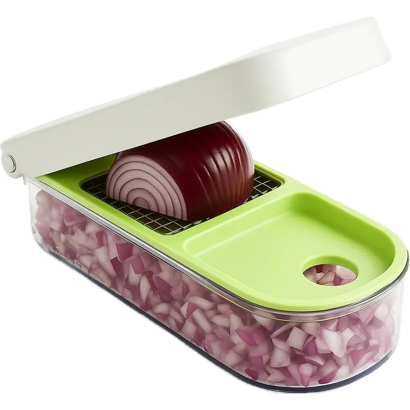 

Vidalia Chop Wizard Vegetable Chopper - Original As Seen On TV Food Dicer with 2 Stainless Steel Blades, Large 2-Cup Container &