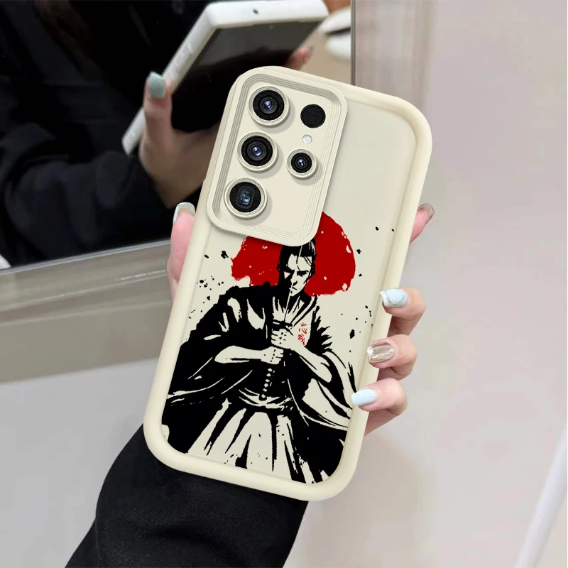 اليابان شبح الوجه الساموراي قضية الهاتف لسامسونج غالاكسي S24 S25 S23 الترا S22 S21 زائد FE A36 A56 A26 A16 A06 A15 A25 A35 A55 5G