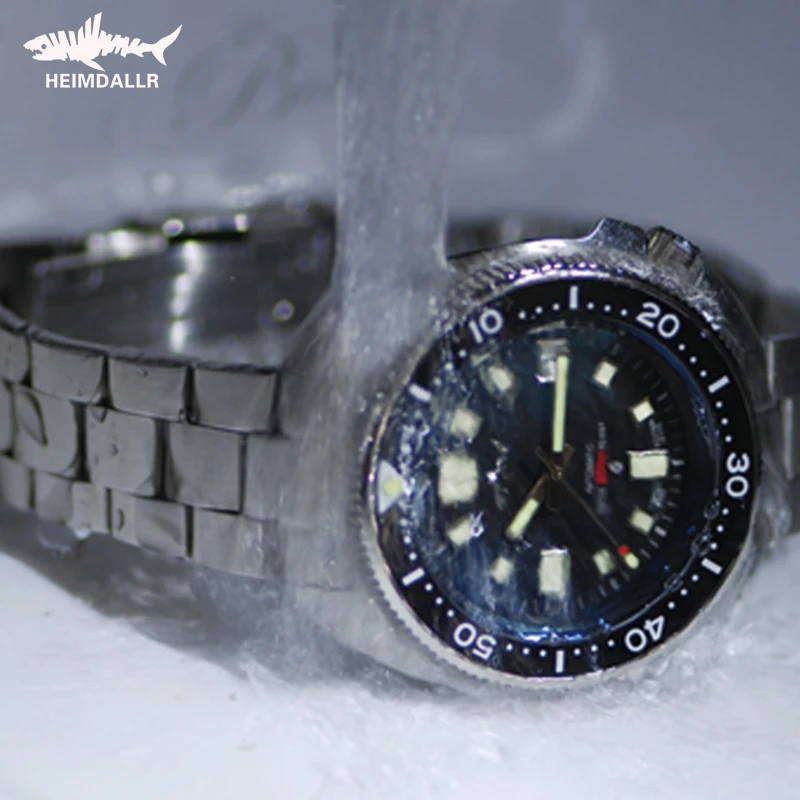 Heimdallr Turtle 6105 كابتن ويلارد 200MDiver ساعة يد رجالية كريستال الياقوت 316L فولاذ ناعم NH35 ساعة ميكانيكية أوتوماتيكية