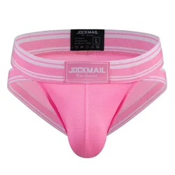 Jockmail Men Sexy Underwear Briefs Cuecas Calzoncillos Slip Breathable Mesh Panties Bikini Athletic New Summer Fashion Nylon