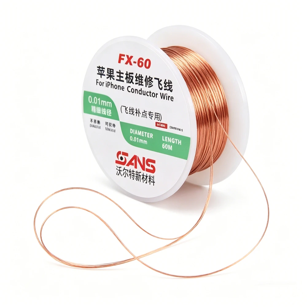 Ultra Thin 0.01/0.02mm Insulation Fly Line Copper Soldering Jump Wire for IPhone Logic Board Motherboard BGA Fingerprint Repair