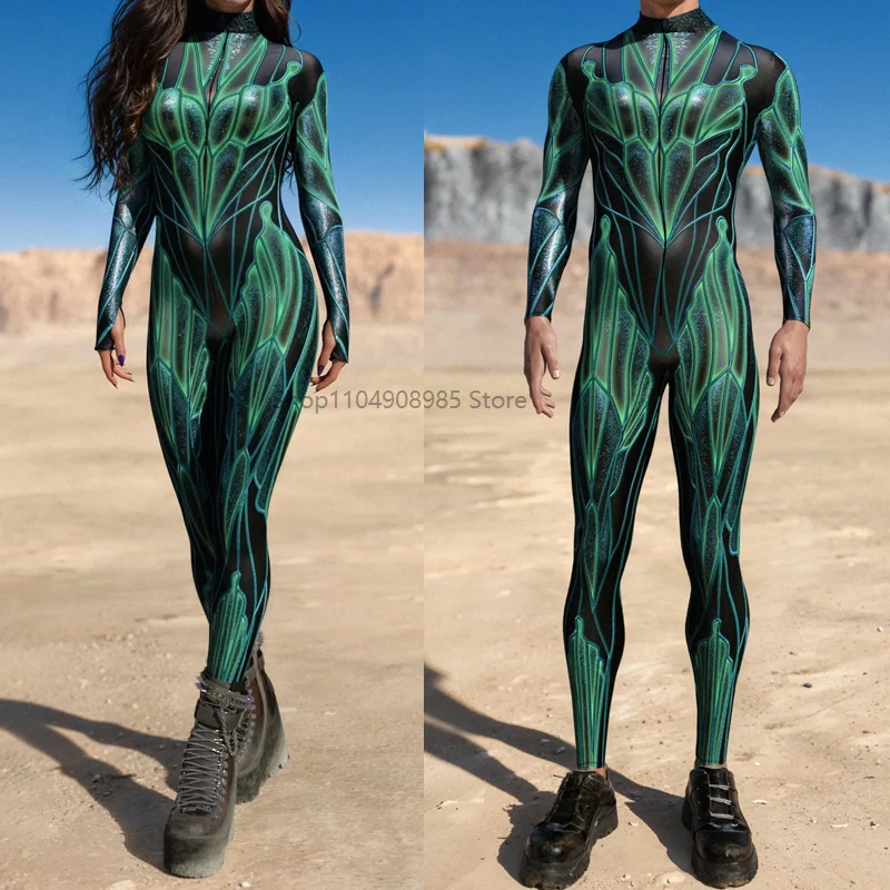

Soaring Alchemy Green Costume Holiday Jumpsuit Colorful 3D Print Party Cyber Punk Rainbow Bodysuit Onesie Party Cosplay Romper