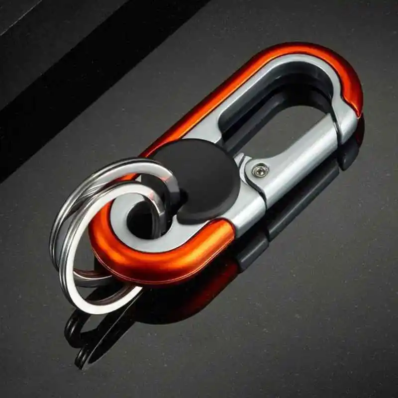 1PC Herren Auto Schlüsselbund Business Schlüssel Halter Doppel Ring Schlüssel Ring Kreative Anti-verloren Schlüsselbund Geschenk Auto Styling auto Zubehör – Detail 12