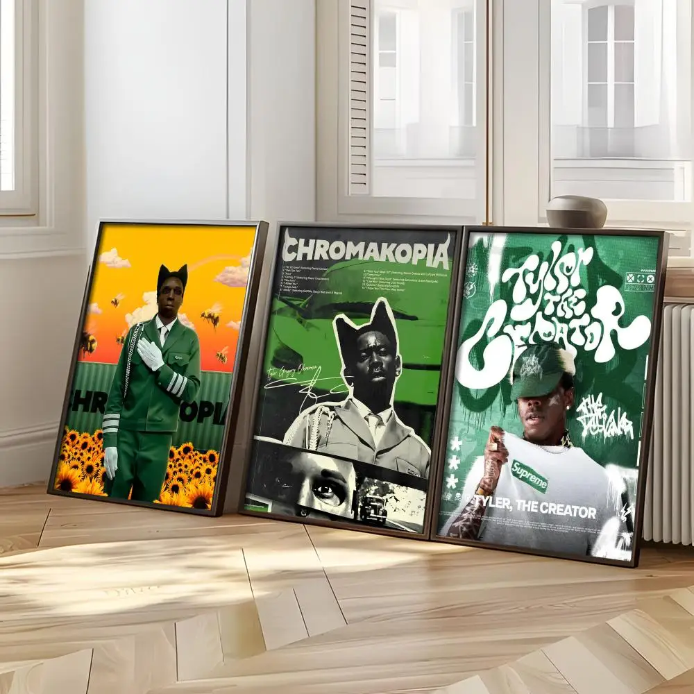 ملصق مغني الراب T-Tyler The Creator ملصق مثالي ذاتي اللصق مصمم لمساحات تناول الطعام في المكاتب المنزلية #4