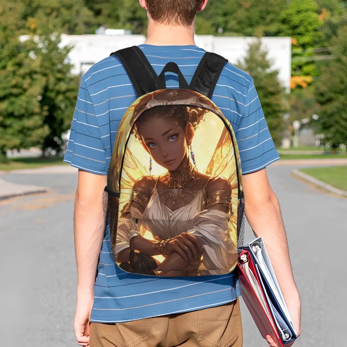 African Enchanted Fairy Backpack Student BookBag Kids School Bag Laptop Shoulder Bags for Boys Girls