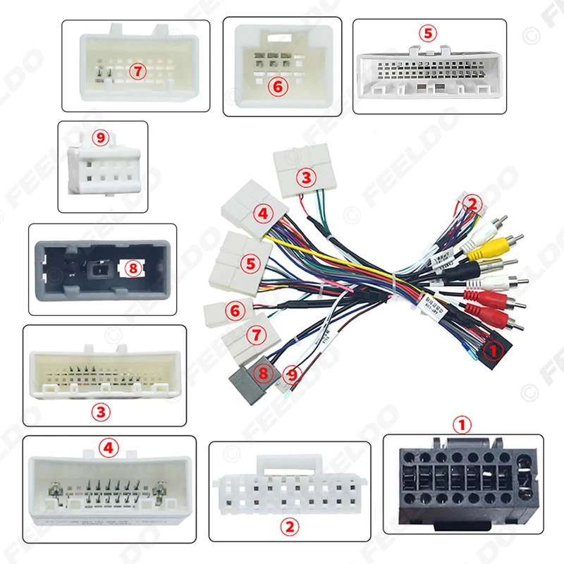 10Set Car Stereo Audio 16PIN Android Power Cable Adapter With Canbus Box For Nissan X-TRAIL/Tiida Power Cable Wiring Harness