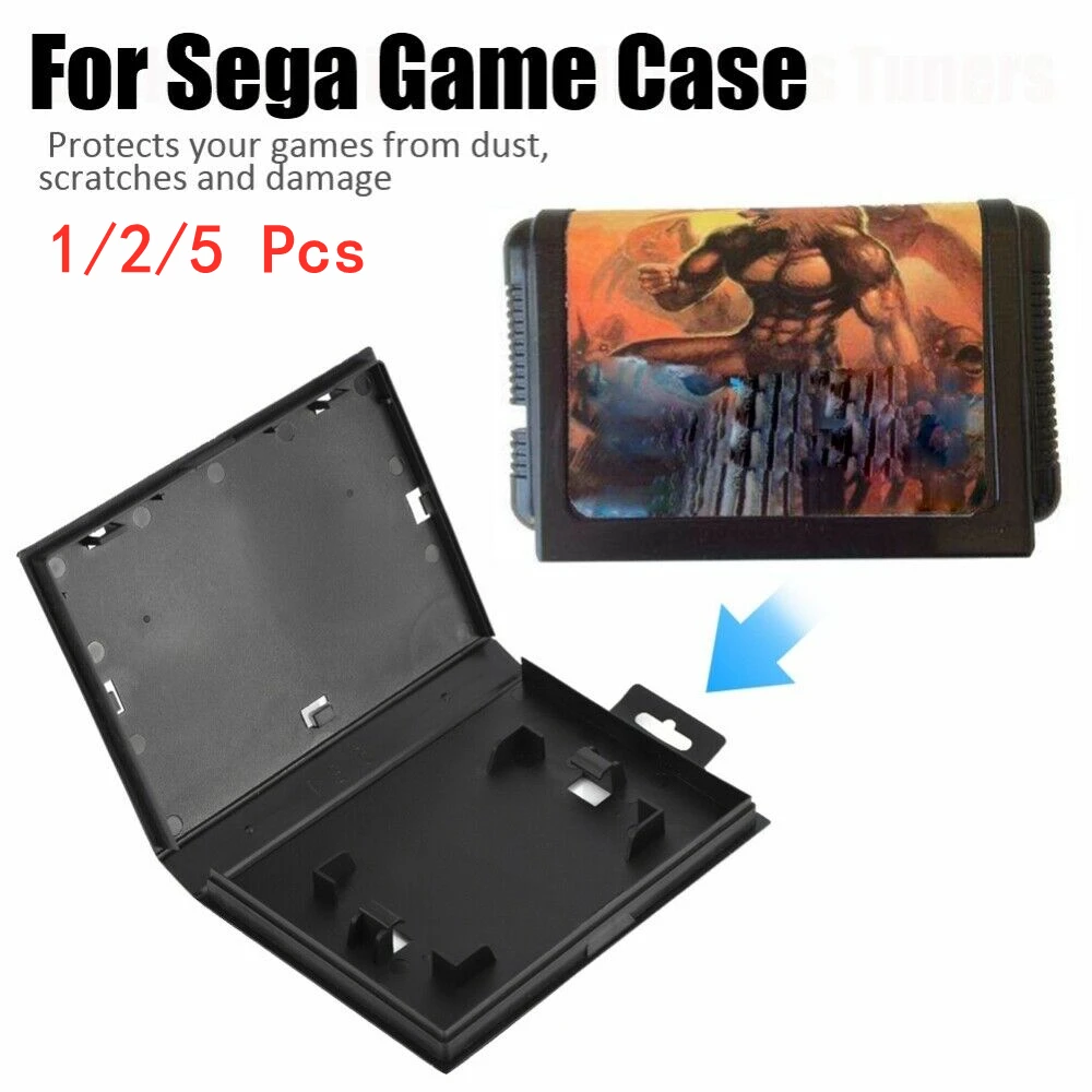 1/2/5Pcs Game Cartridge Empty Shell Box Dustproof Game Storage Case Replacement Game Accessories​​ For Sega Genesis Game Case