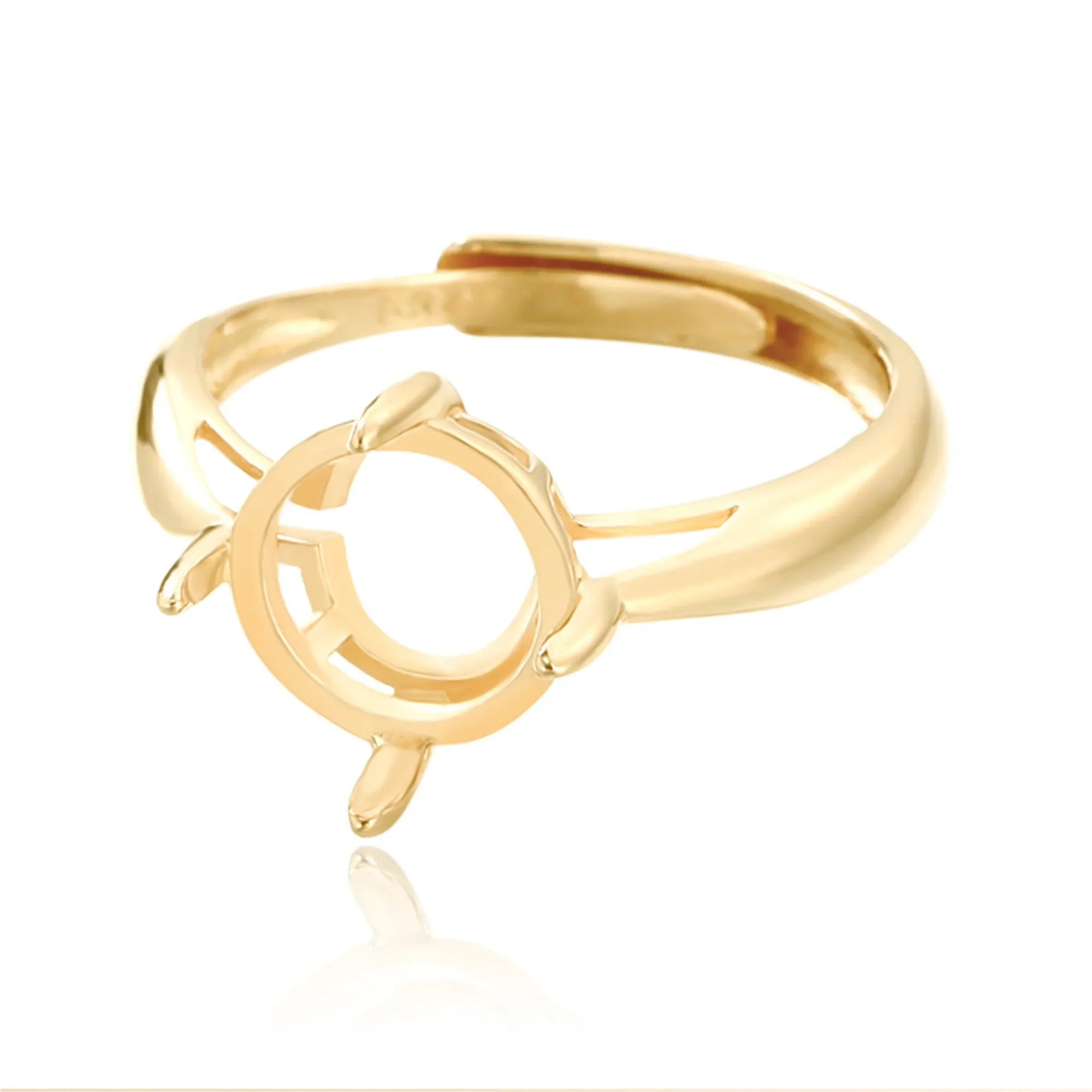 

Ring Setting for 4x4mm/5x5mm/6x6mm/8x8mm/10x10mm/12x12mm/15X15mm Round Cabochons 925 Silver Adjustable Ring Base