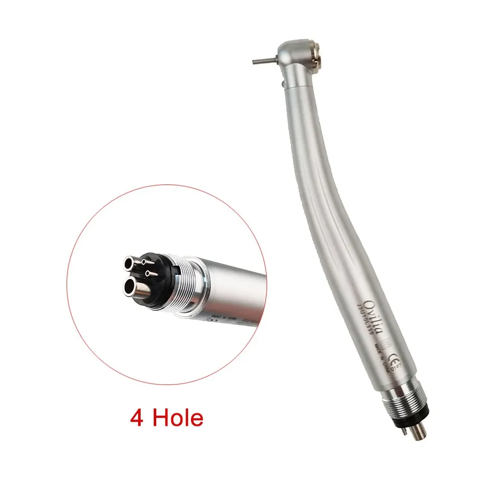 Dental LED High Speed Handpiece Standard Head Push Button Three Water Spray E-generator Air Turbine 2/4 Holes Dentistry Tool