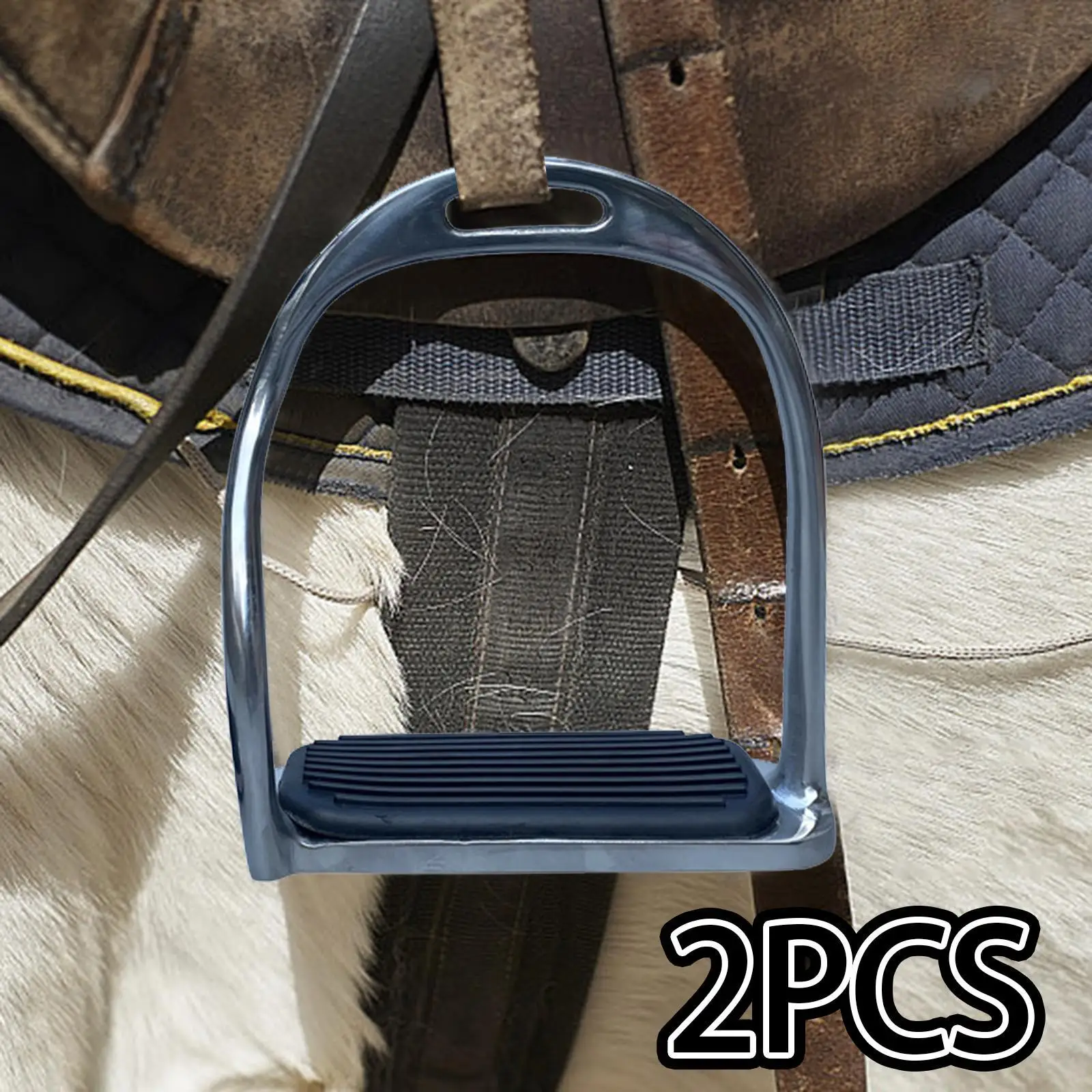 2Pcs Horse Saddle Equipment Length 12cm Non Slip Horse Saddle Stirrup Horse Riding Stirrups for English Riding Adults Outdoor