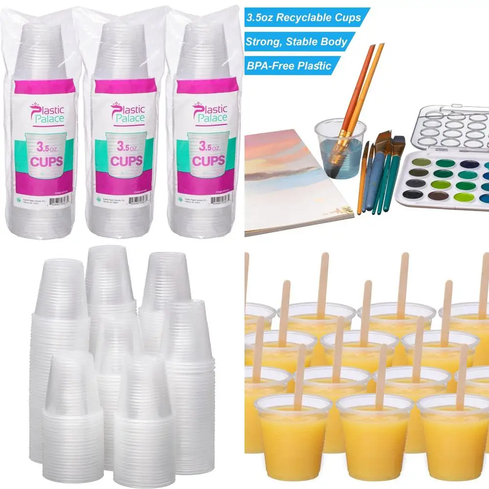 

Disposable Clear Plastic Cups 3.5 oz - Small Drink Cups for Parties, Events, Kids - Bulk Pack of 2500