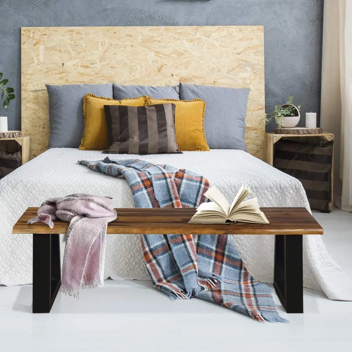 كرسي جلوس خشبي لتناول الطعام، أثاث ريفي داخلي وخارجي (بني ريفي وأسود)