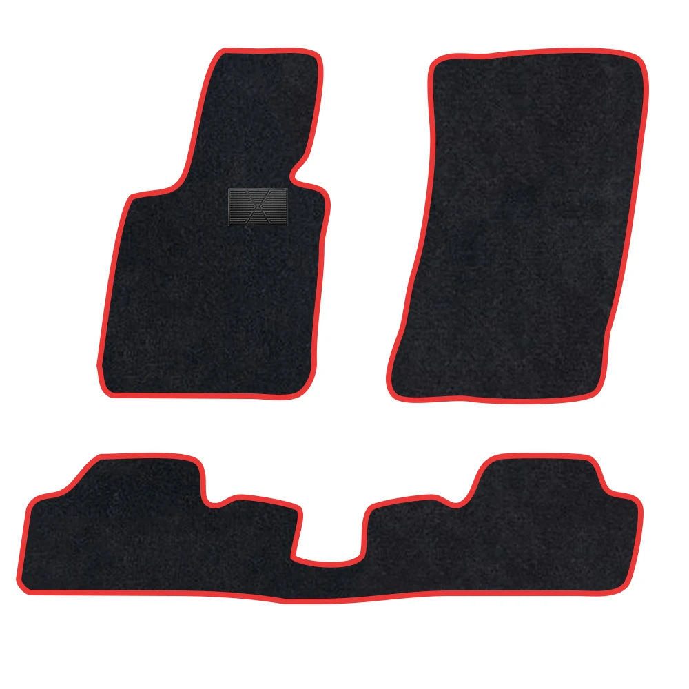 

Автомобильный коврик для Bmw 1 серии F20/F21 2011-2018, 2 двери, полиэфирная замша, противоскользящая черная подложка, красная отделка, край