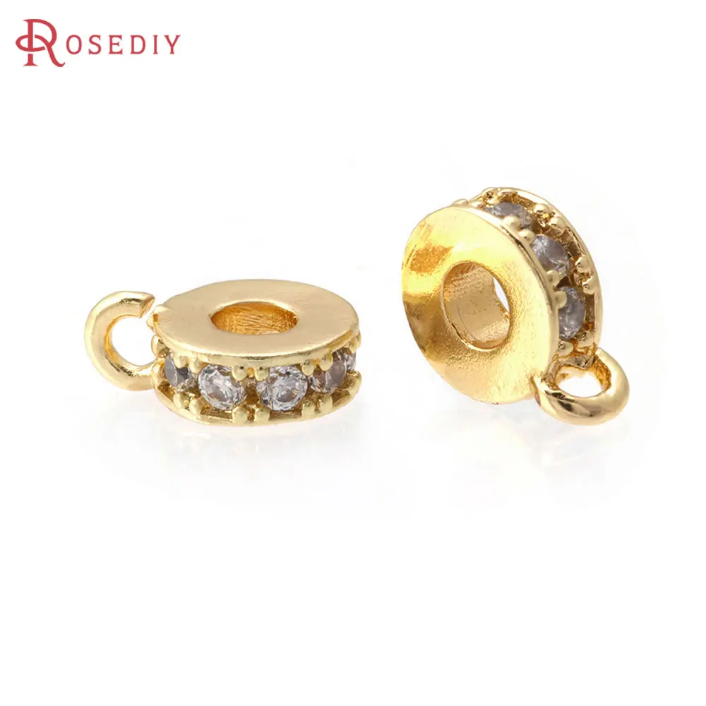 18K Gold Color Brass and Zircon Bracelets Beads Charms Pendants Connector High Quality Jewelry Making Necklace Diy Accessories