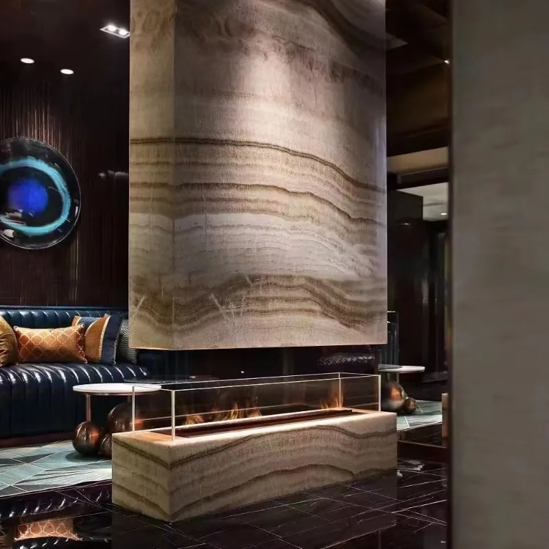 

Modern 7-Color Wall-Mounted Electric Fireplace with Remote Control Electric Water Steam for Villa Decor