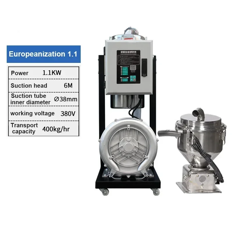 

Suction Machine 500kg/h Hopper Loader 8L Auto Feeder Automatic Plastic Particle Vacuum Feeding Machine 1.1/1.5/2.2KW 380V
