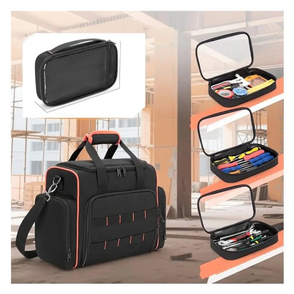 Heavy Duty Oxford Electrician Pouch Multi Pocket Tool Storage Organizer Bag Crossbody Handbag For Repair Works