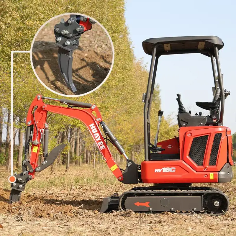 Pagamento completo, não um depósito Miniexcavadeira HY16C de 1,6 toneladas com braçadeira hidráulica e motor Kubota