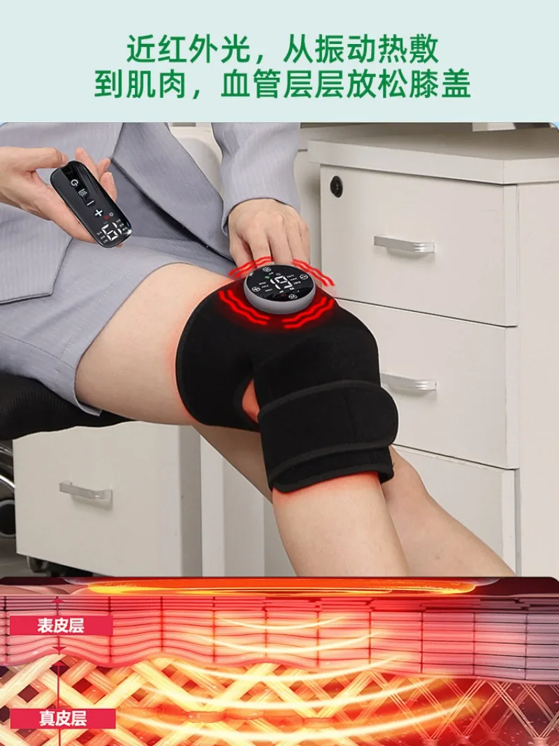 Infrared light therapy with knee joint muscle relief strain soreness bone recovery red light physiotherapy knee pads
