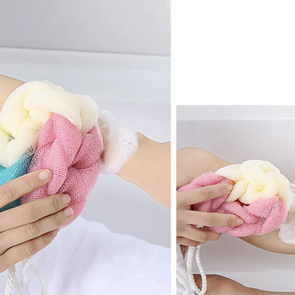 

3pcs Long Bath Strips Pe Material Soft Body Scrubber Exfoliator For Back Cleaning Bath Shower Tool Wash Towel Sponge