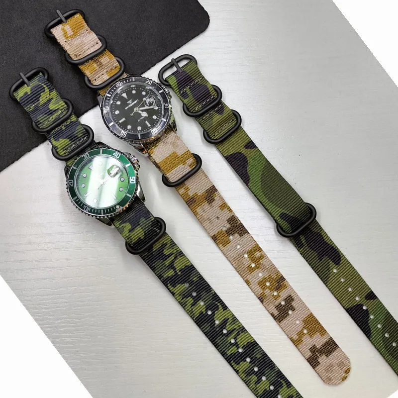 Camo Nylon Strap 18.20.22.24.26.28MMWatch Accessories for men and women