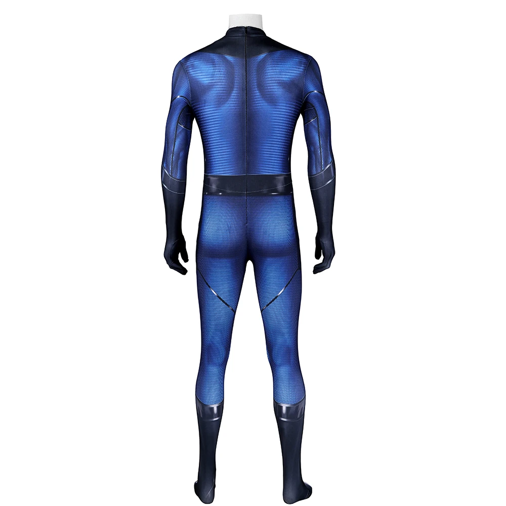 Fantastic 4 Costume Cosplay Spandex Mister Fantastic Boys Costume Superhero Zentai BodySuits Outfit Halloween Costume for Adult