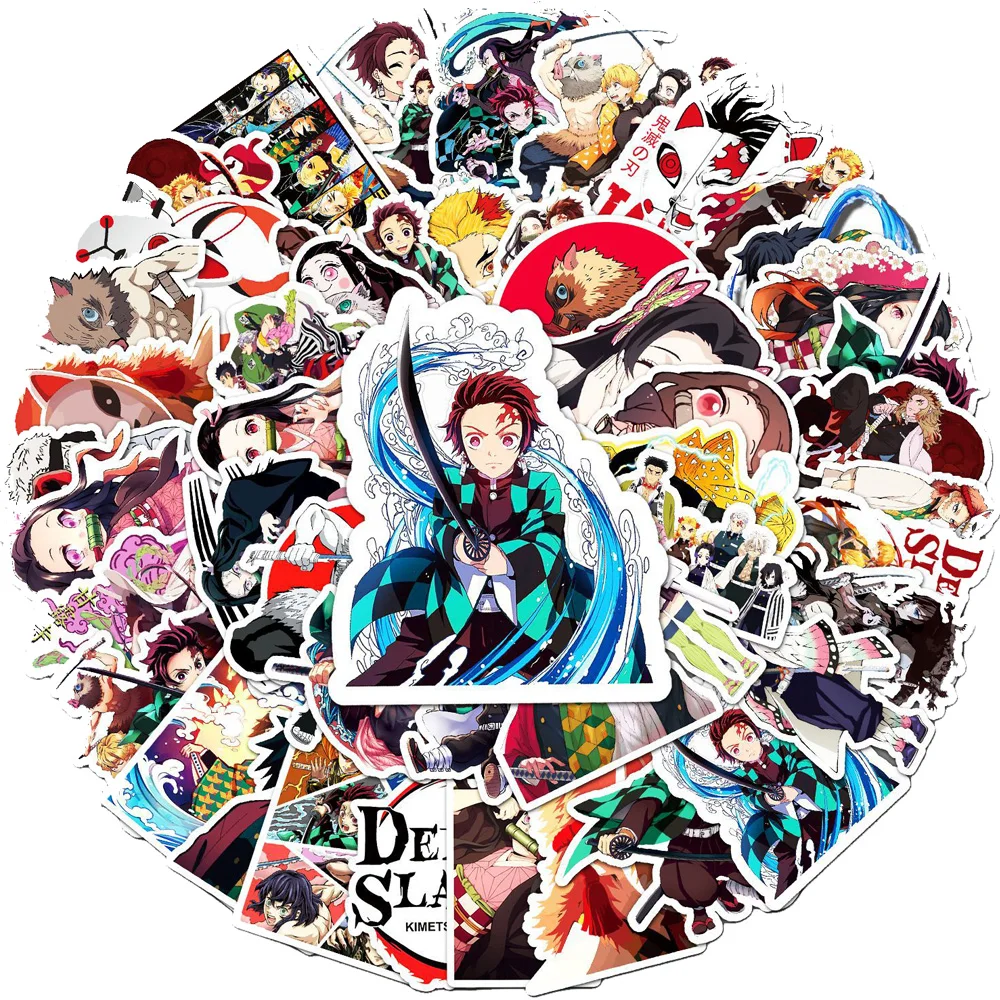 10/30/50pcs Cartoon Cool Anime Demon Slayer Stickers Tanjiro Kamado Nezuko Sticker Gift DIY Motorcycle Laptop Decals Classic Toy