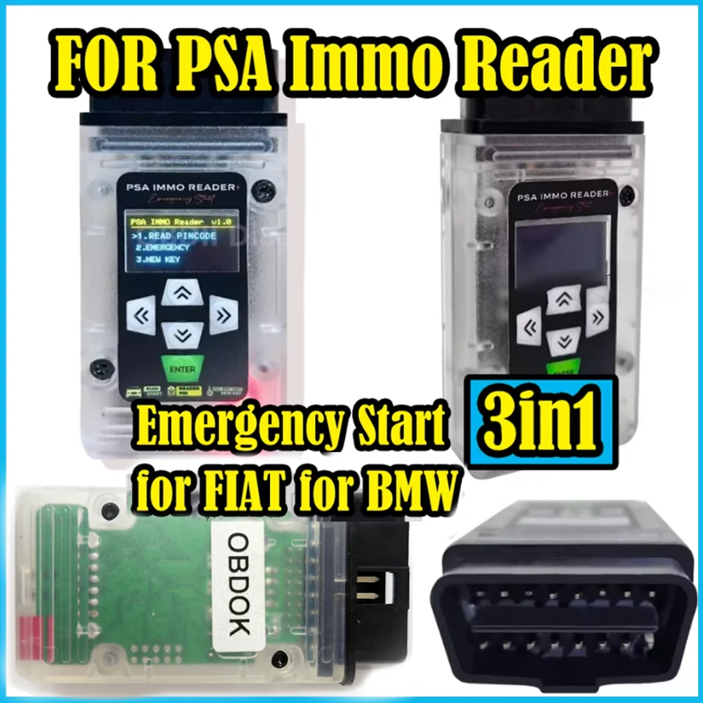 

2025 Новый для PSA Immo Reader Emergency Start 3in1 для FIAT для BMW Plug and Play Обновление версии 1.1 для BMW Force Инструмент зажигания