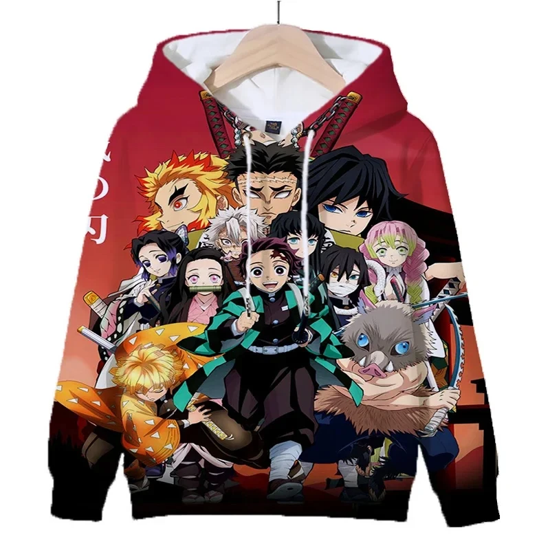 Demon Slayer Kamado Nezuko bluza z kapturem dziewczyny Kawaii Anime bluza ubrania dla dzieci jesień chłopcy swetry dziecięce bluzy z długim rękawem