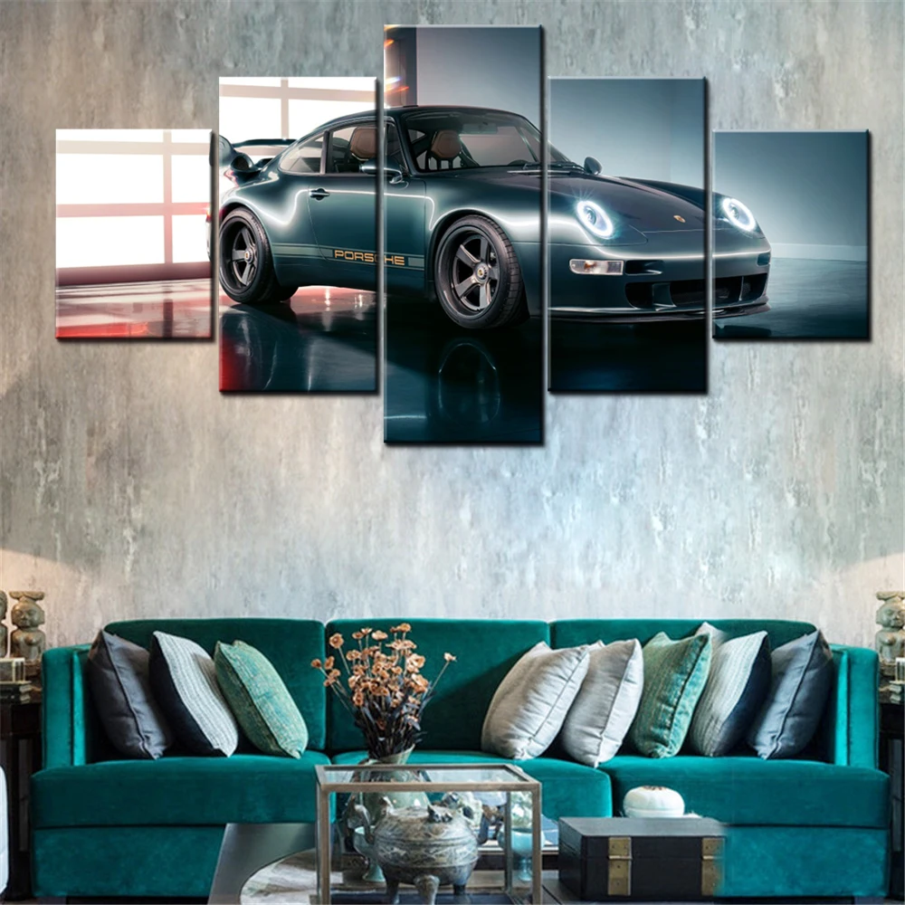 5 piezas de lienzo para artes de pared, obra maestra de arte automotriz, Gunter Werks, papel tapiz modificado, decoración del hogar, impresión de imágenes, artes murales