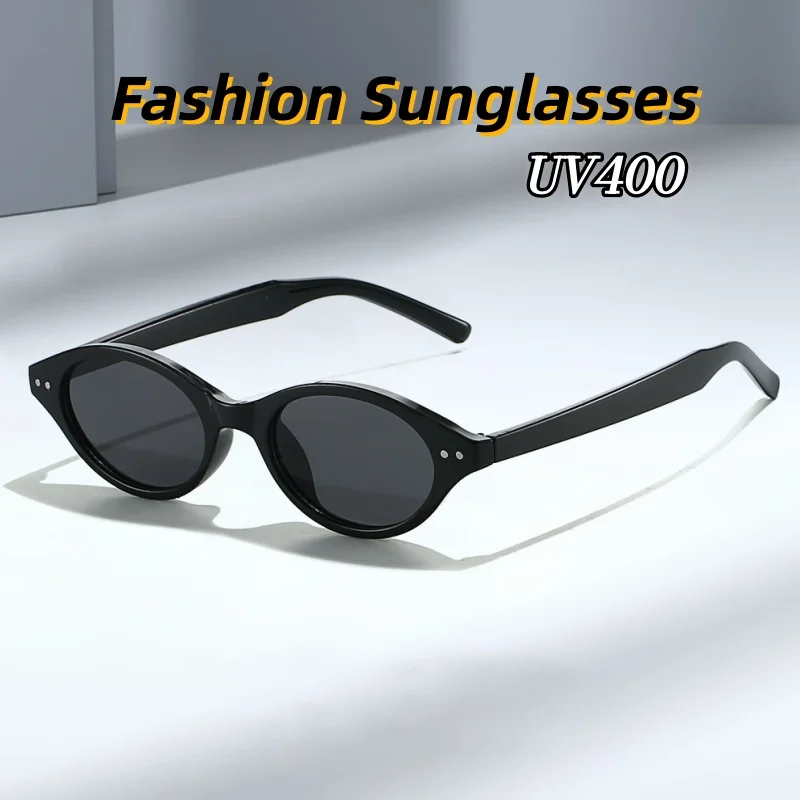 

Fashionable Small Oval Frame Sunglasses Personality Women and Men Party Gatherings Beach Travel Walk The Show Shades Glasses