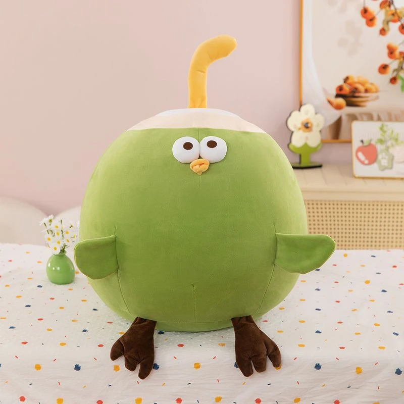 

30cm Creative and Funny Coconut Chicken Plush Toy Round Ball Soft Pillow Kawaii Coconut Chicken Doll Birthday Gift for Child