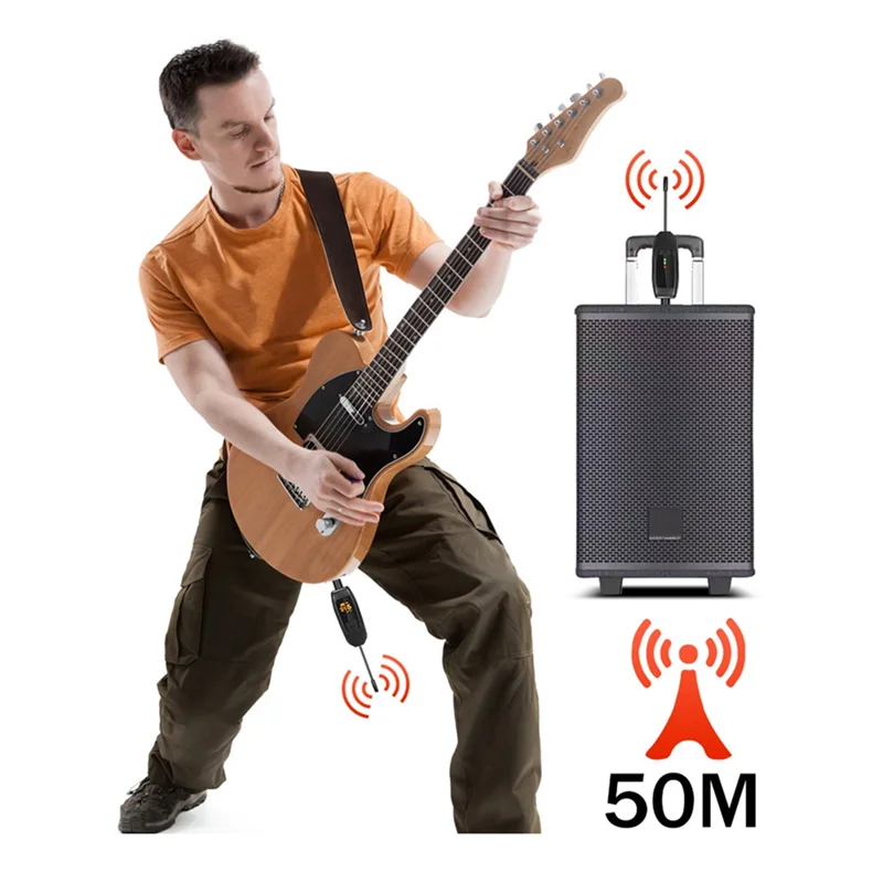 

Wireless Guitar Transmitter Receiver Rechargeable Wireless Guitar System For Bass Electric Instrument Easy Install