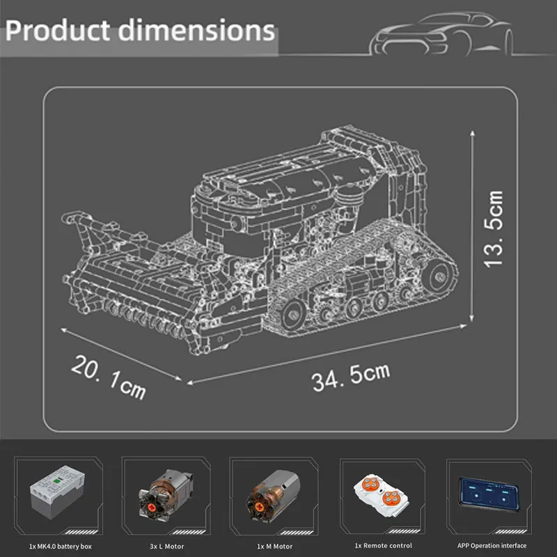 MOLD KING-máquina de recllamación terrestre RC, Kit de modelo técnico de Control por aplicación, bloques de construcción, ladrillos de ingeniería, juguete, regalos, 1650 Uds.