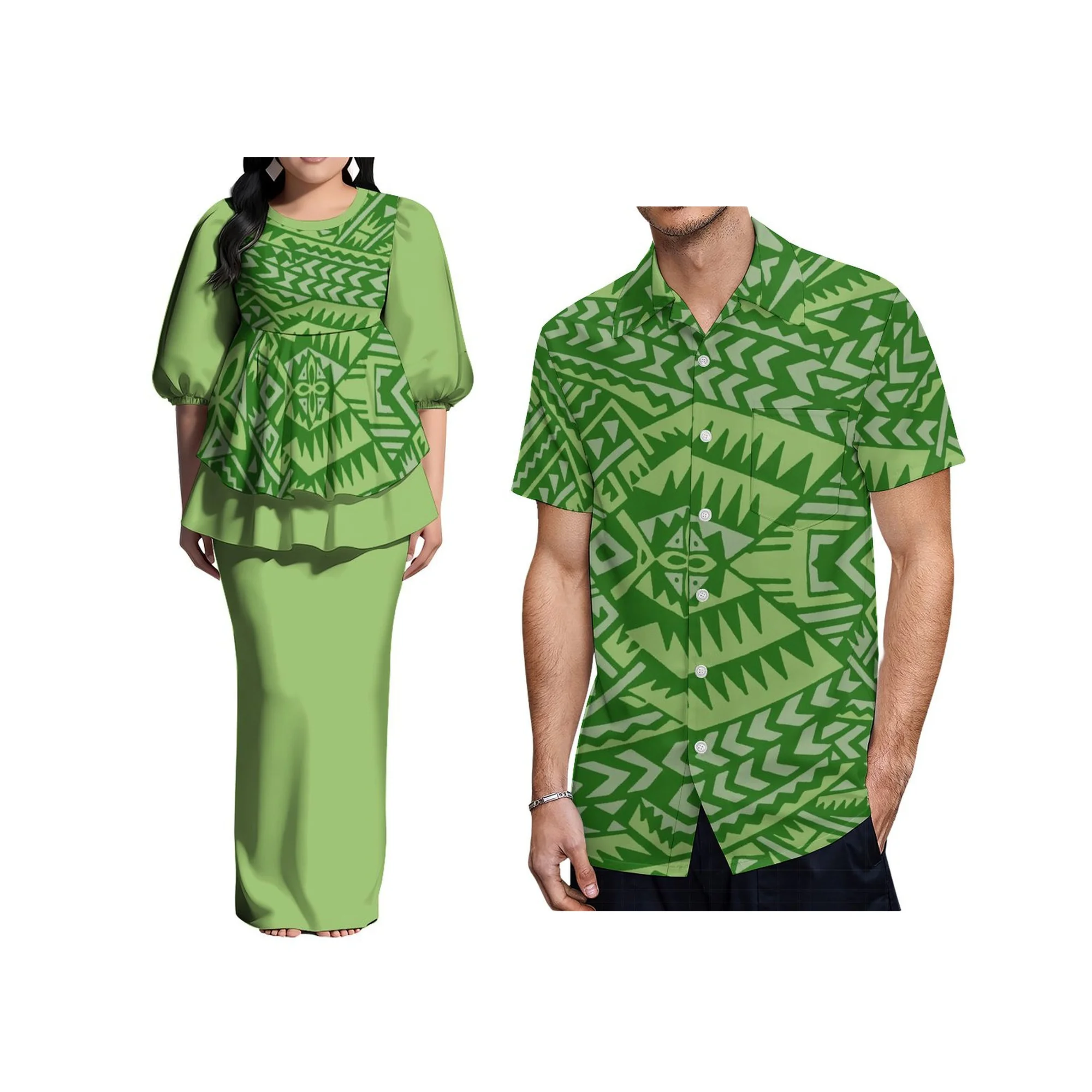 Плюс размер Тихоокеанский остров, арт-дизайн, женское платье на заказ, полинезийское пулетизи, пузырьковое вечернее платье с короткими рукавами, вечерние платье из двух предметов с оборками