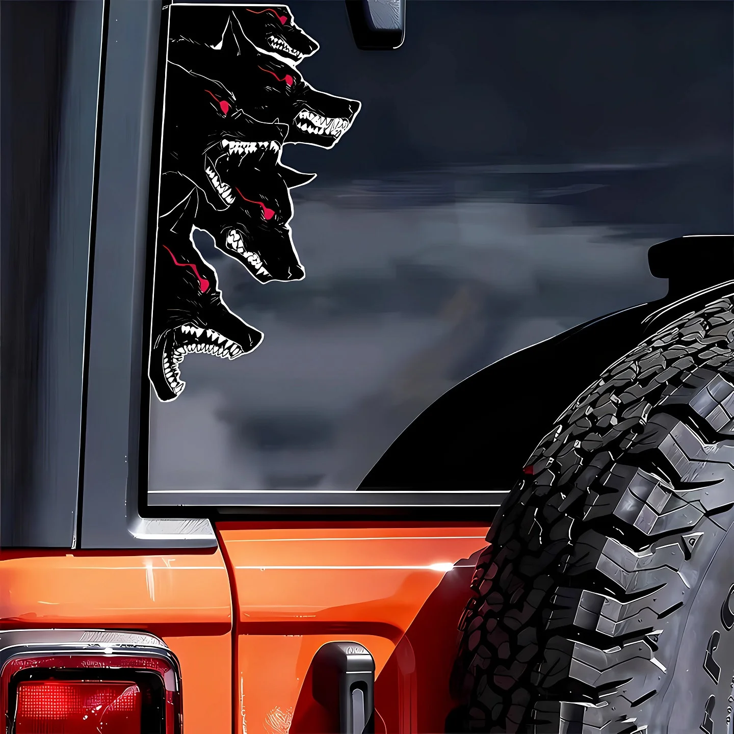 JDM Personalized Wolf Pack Car Sticker Body Door Decoration Scratch Covering Stickers Motorcycle And Electric Vehicle Case Decal