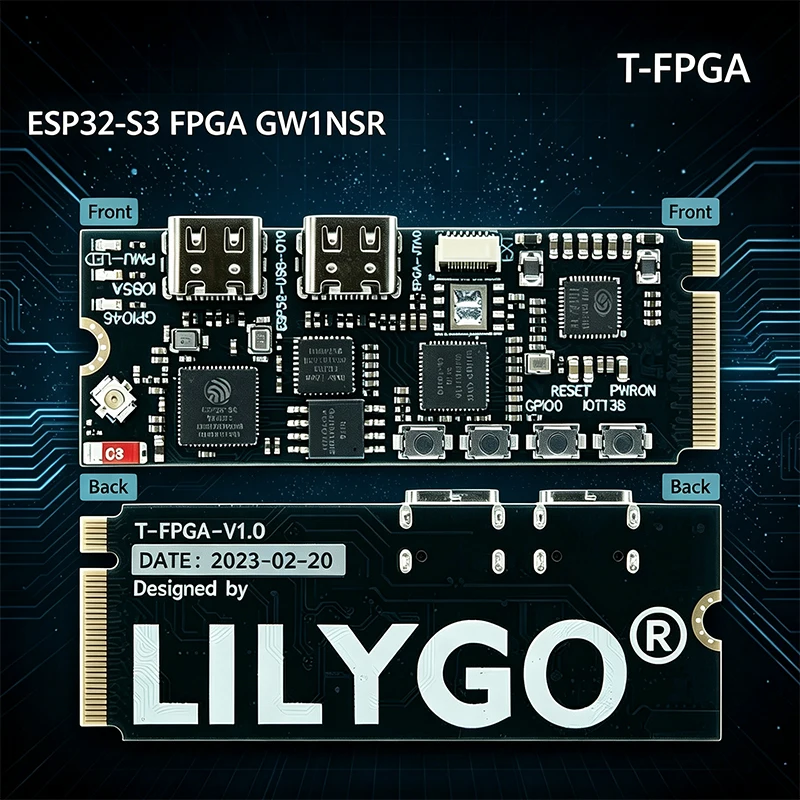 LILYGO® T-FPGA ESP32-S3 Development Board with M.2 Slot GW1NSR-LV4CQN48PC6/I5 Low-Power WiFi Bluetooth5 Microcontrollers