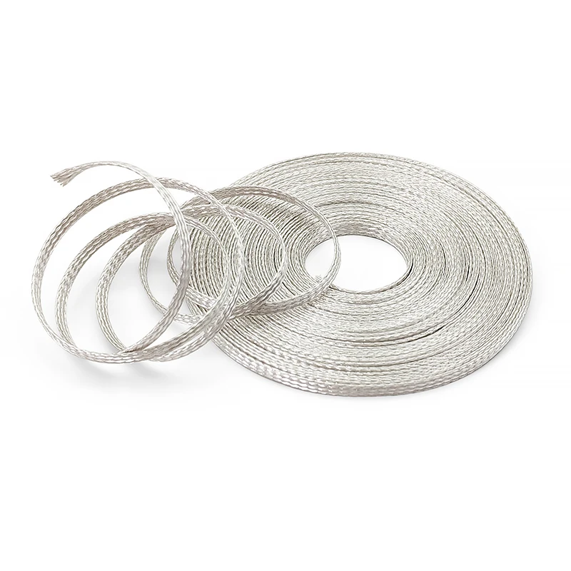 

Silver Shielding Plated Sleeve ID2/4/6/8/10/12/16/20/25mm Anti-Electromagnetic Interference Audio Grounding Protection Encrypted