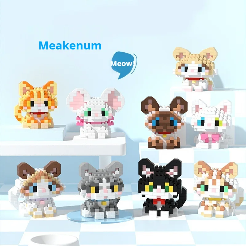 Neue Mini niedlichen Haustier Hund Katze Mikro Baustein Modell Set Kinder Stadt Cartoon Tier Diamant Ziegel Lernspiel zeug für Erwachsene