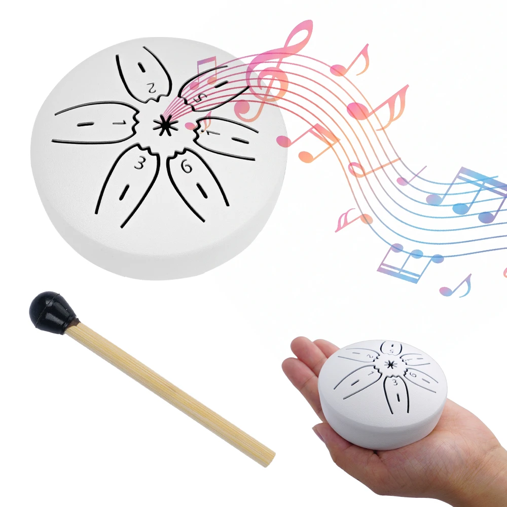 3 Zoll 6-Noten Bunte Regentrommel für Outdoor-Instrumente Mini Handpan Trommel Stahlzungentrommel für Yoga Meditation Geschenk – Detail 12
