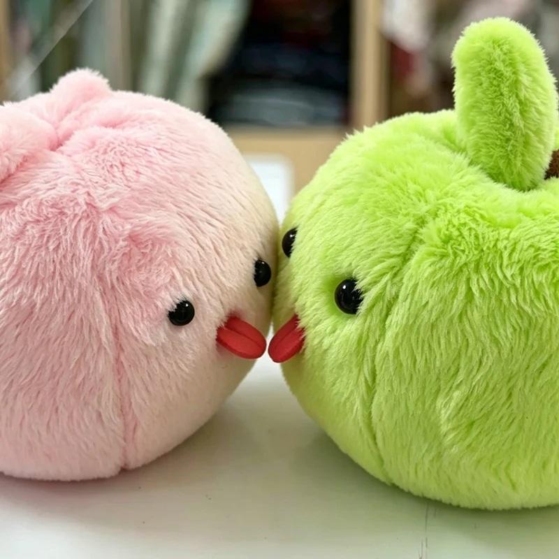 Mini Abstract Tongue-spitting Apple Funny Plush Doll Pendant Creative Funny Green Red Apple Keychains Accessories Friend Gifts
